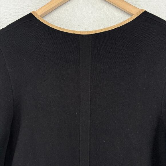 TALBOTS Sweater X Cardigan Duster Open Front Two Tone Viscose Blend Black - Picture 7 of 12
